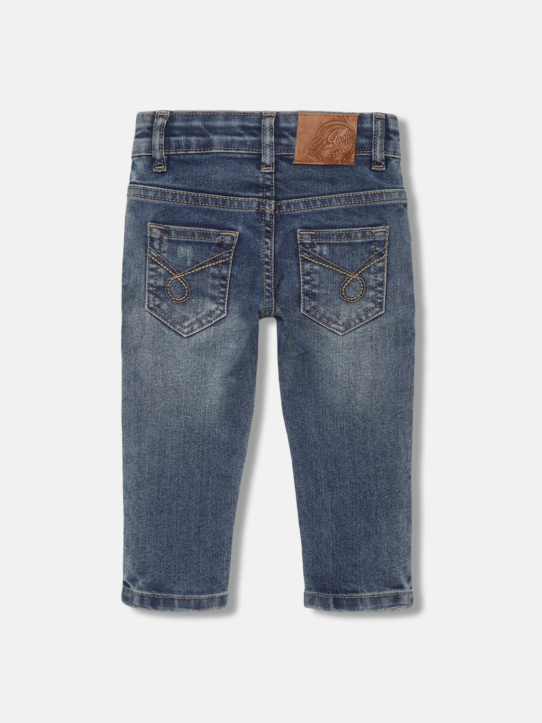 Blue Giraffe Boys Blue Solid Slim Fit Jeans