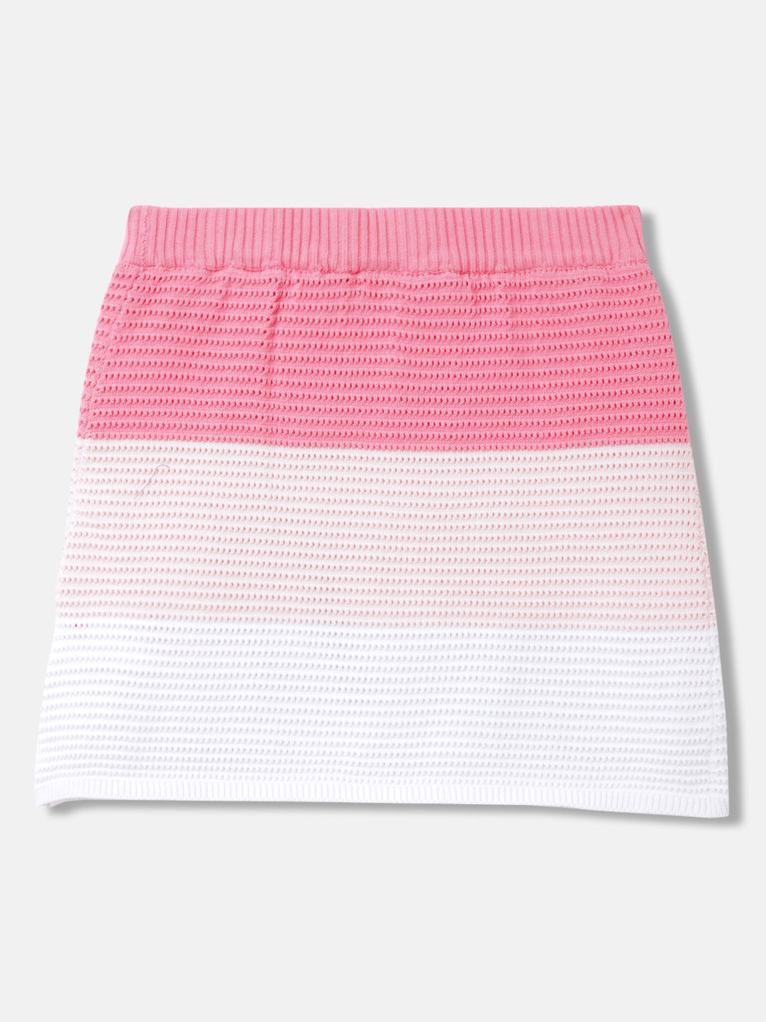 Elle Girls Pink Colour blocked Regular Fit Skirt