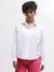 Elle Women White Solid Spread Collar Full Sleeves Shirt