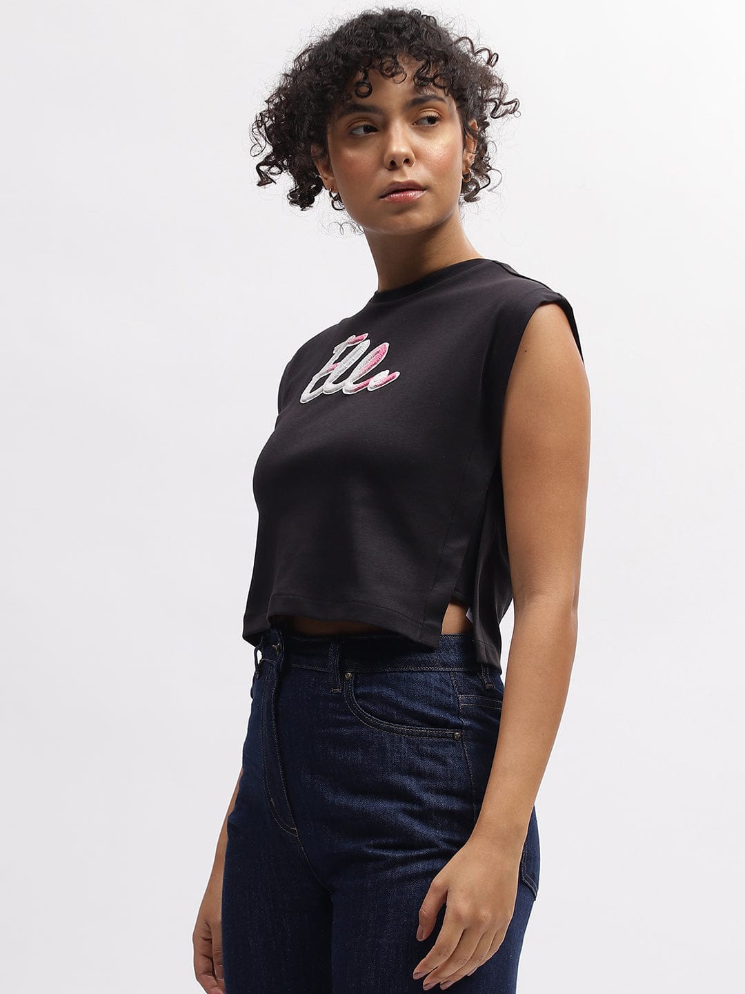 Elle Women Black Tshirt