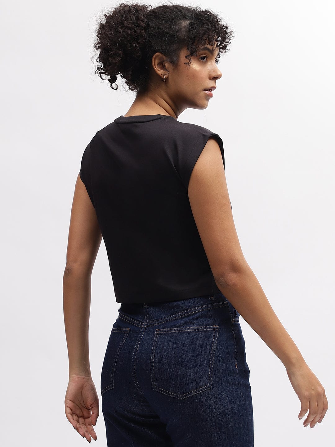 Elle Women Black Tshirt