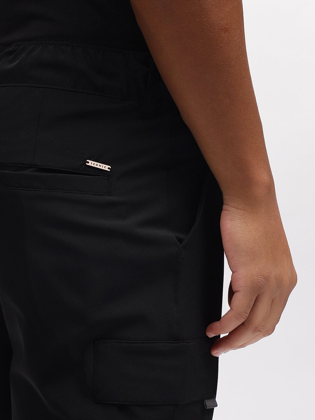 Iconic Men Black Cargo Fit Trouser
