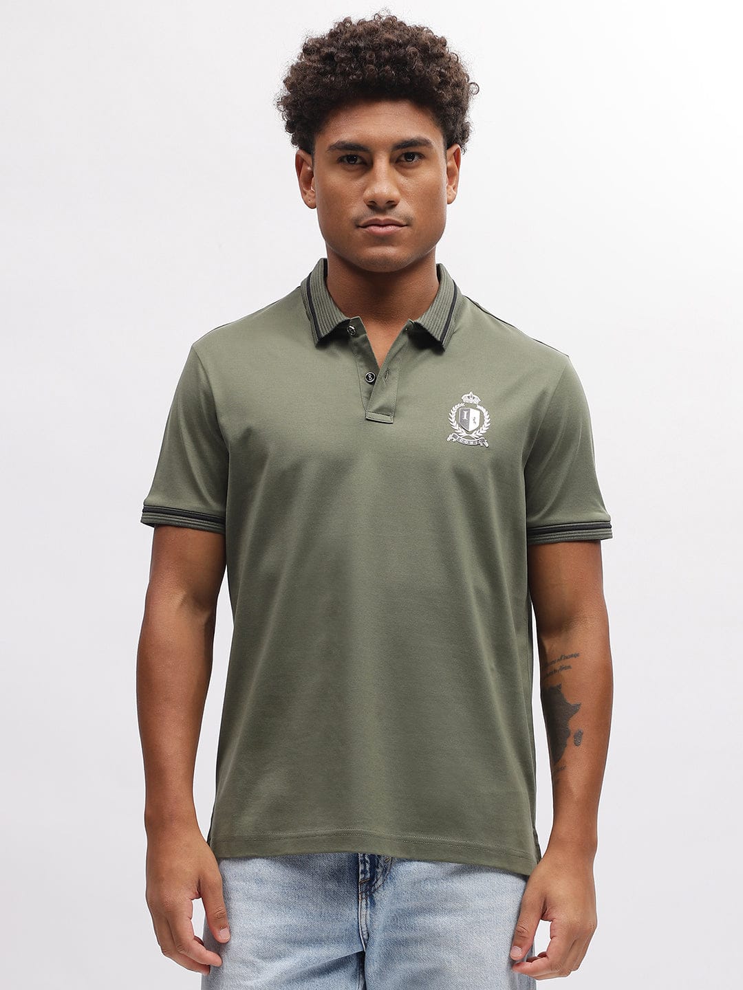 Iconic Men Green Polo Polo Tshirt