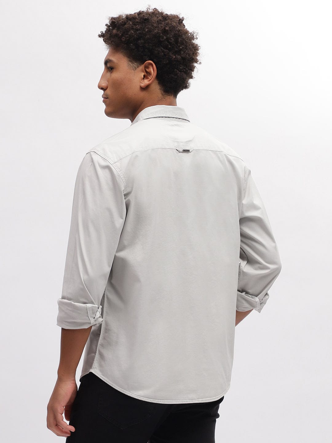 Iconic Men Grey Shirt Collar Shirt