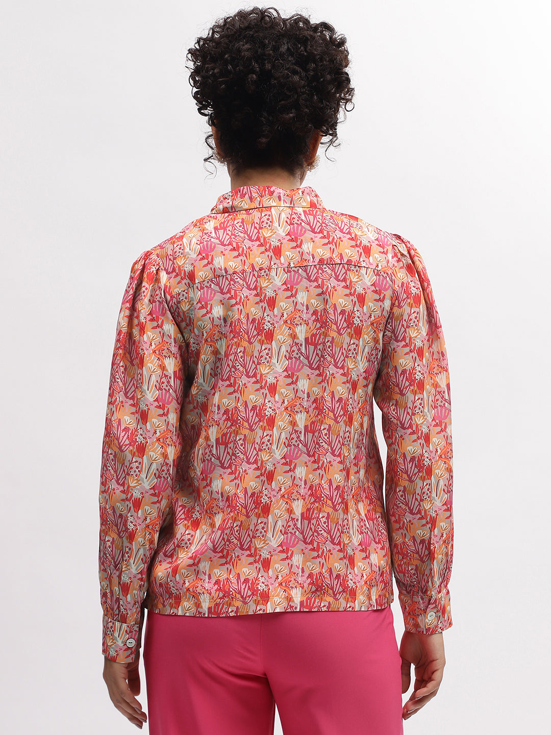 Iconic Women Multi Printed Spread Collar Full Sleeves Shirt