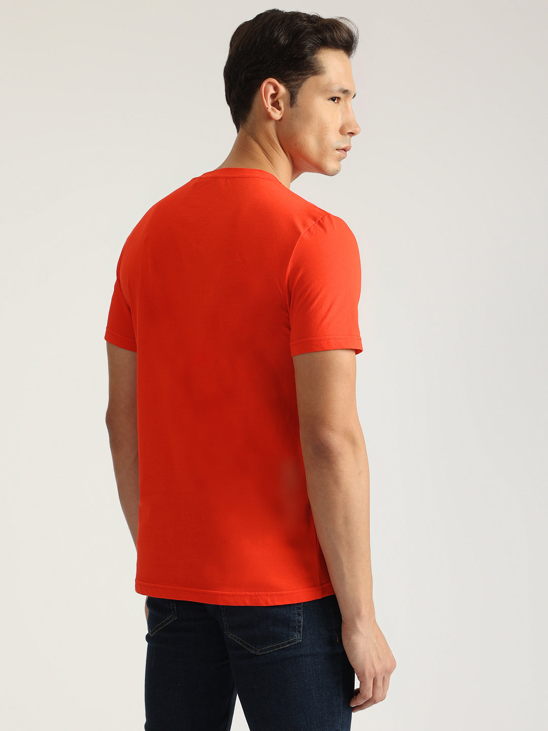 Antony Morato Men Red Printed Round Neck Short Sleeves Tshirt