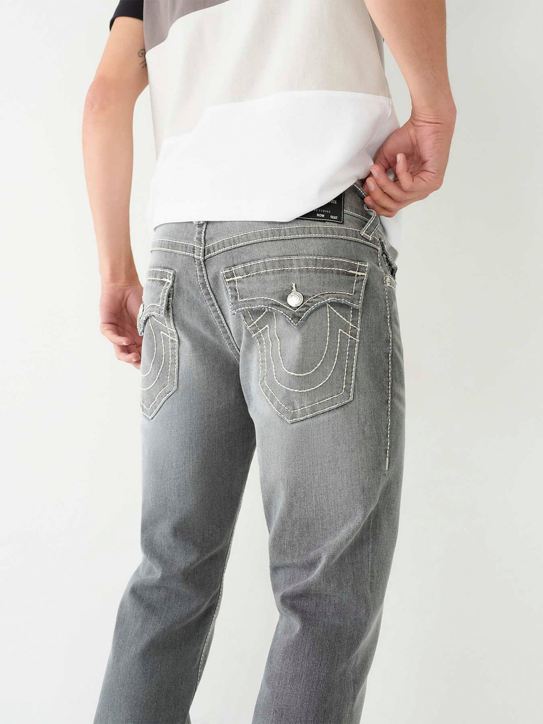 Shop True Religion Men Grey Washed Straight Fit Mid-Rise Jeans Online –  Iconic India