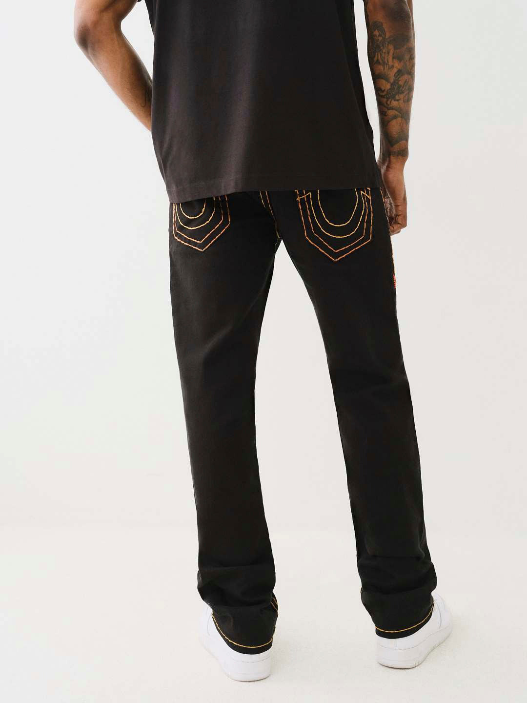 True Religion Men SUPER T Ricky Straight Fit Pure Cotton Mid Rise Jeans