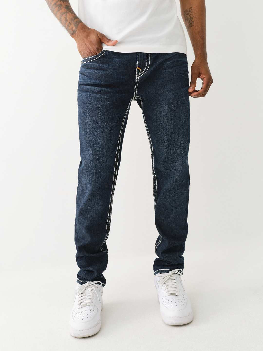 True Religion Men Super T Rocco Slim Fit Dark Wash Jeans