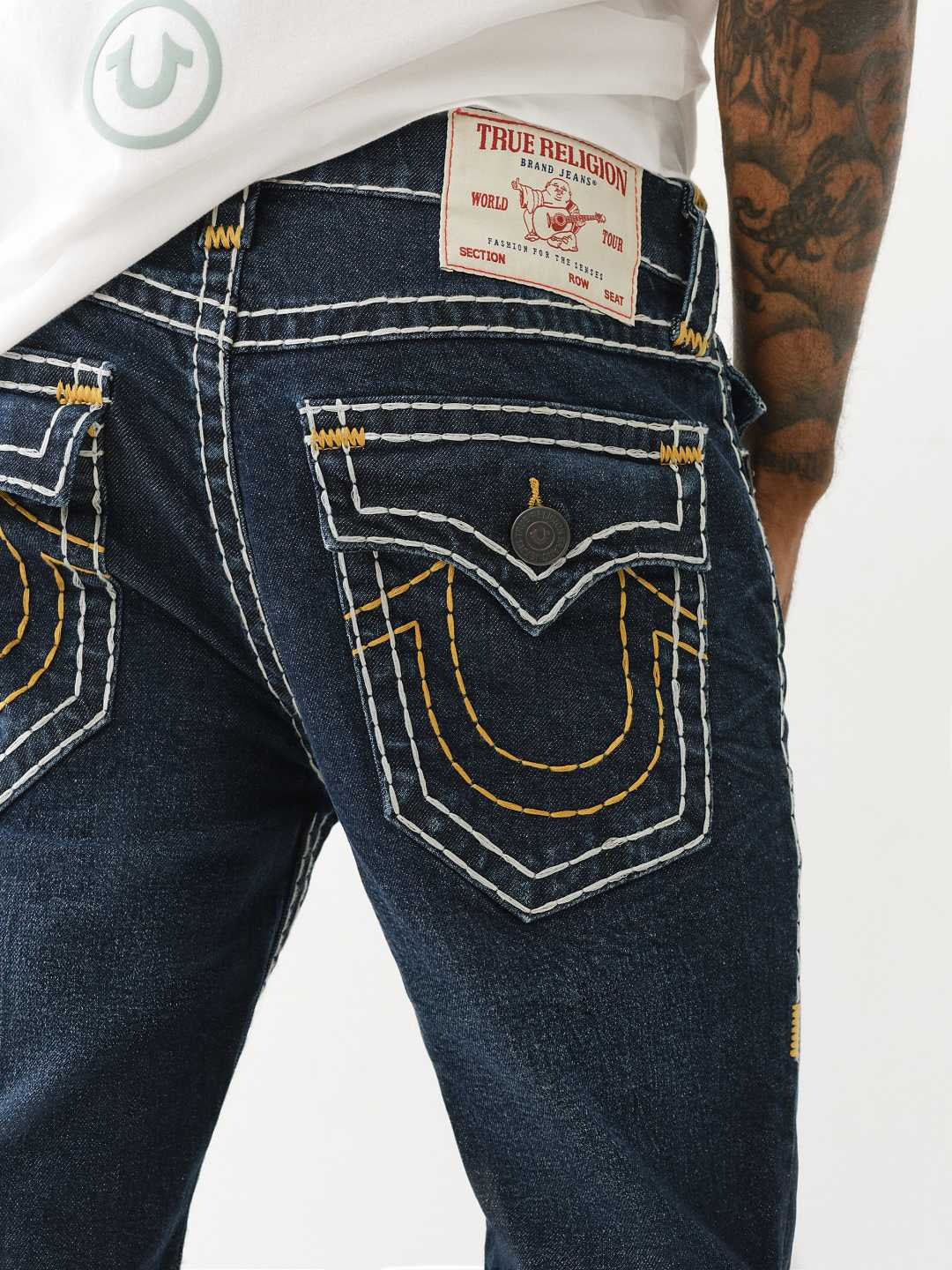 Shop True Religion Super T Rocco Slim Fit Blue Mid-Rise Solid Jeans Online