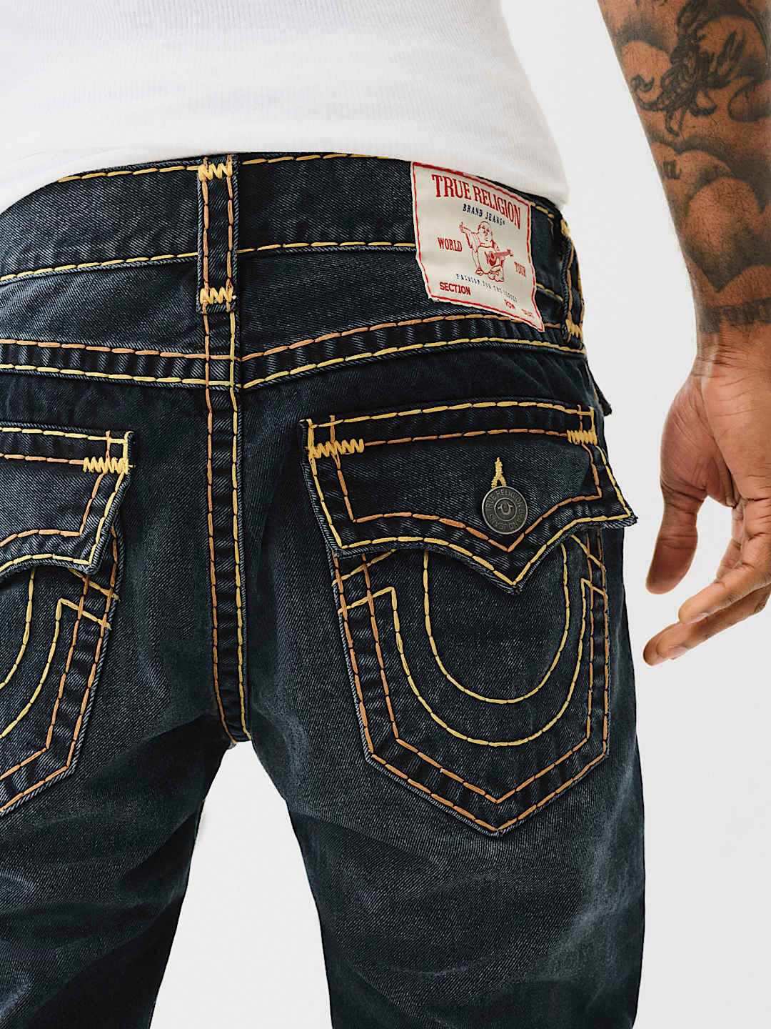 Shop True Religion Super T Rocco Slim Fit Blue Mid-Rise Washed