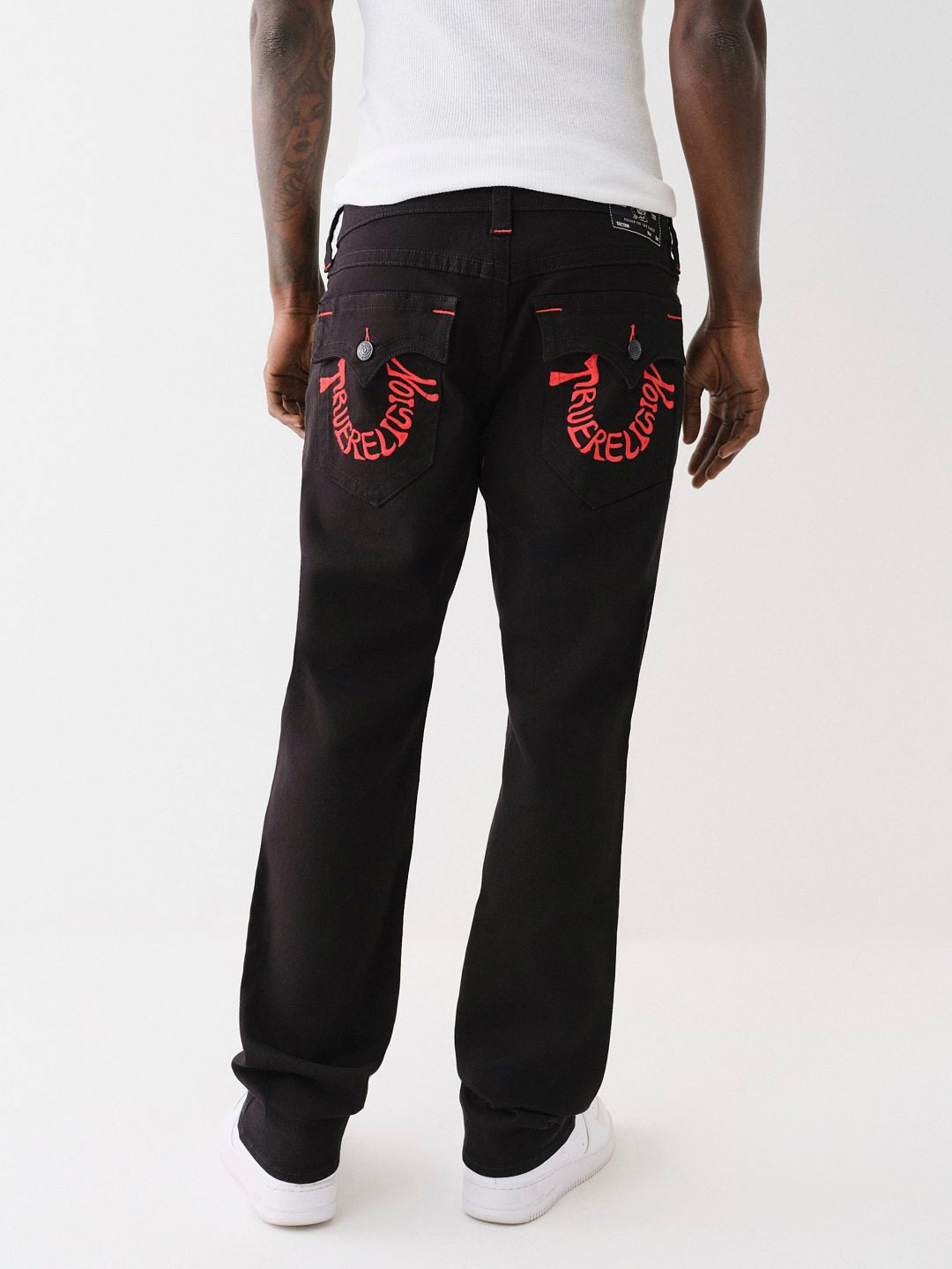 True Religion Men Embroidered Ricky Straight Fit Mid Rise Jeans
