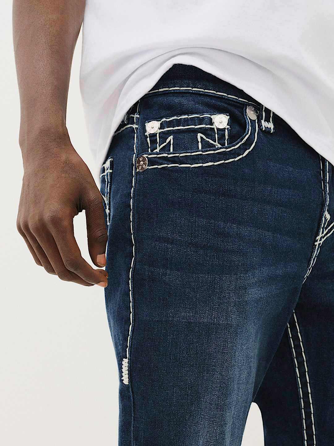 True Religion Men Super T Rocco Slim Fit Dark Wash Jeans