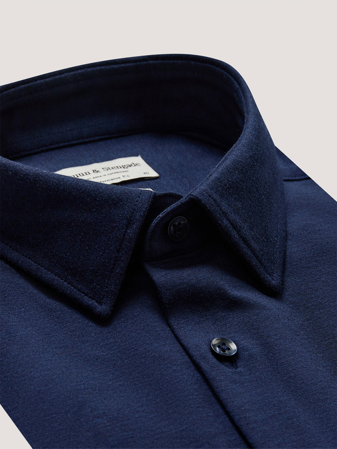 Bruun & Stengade Men Blue Solid Spread Collar Full Sleeves Shirt