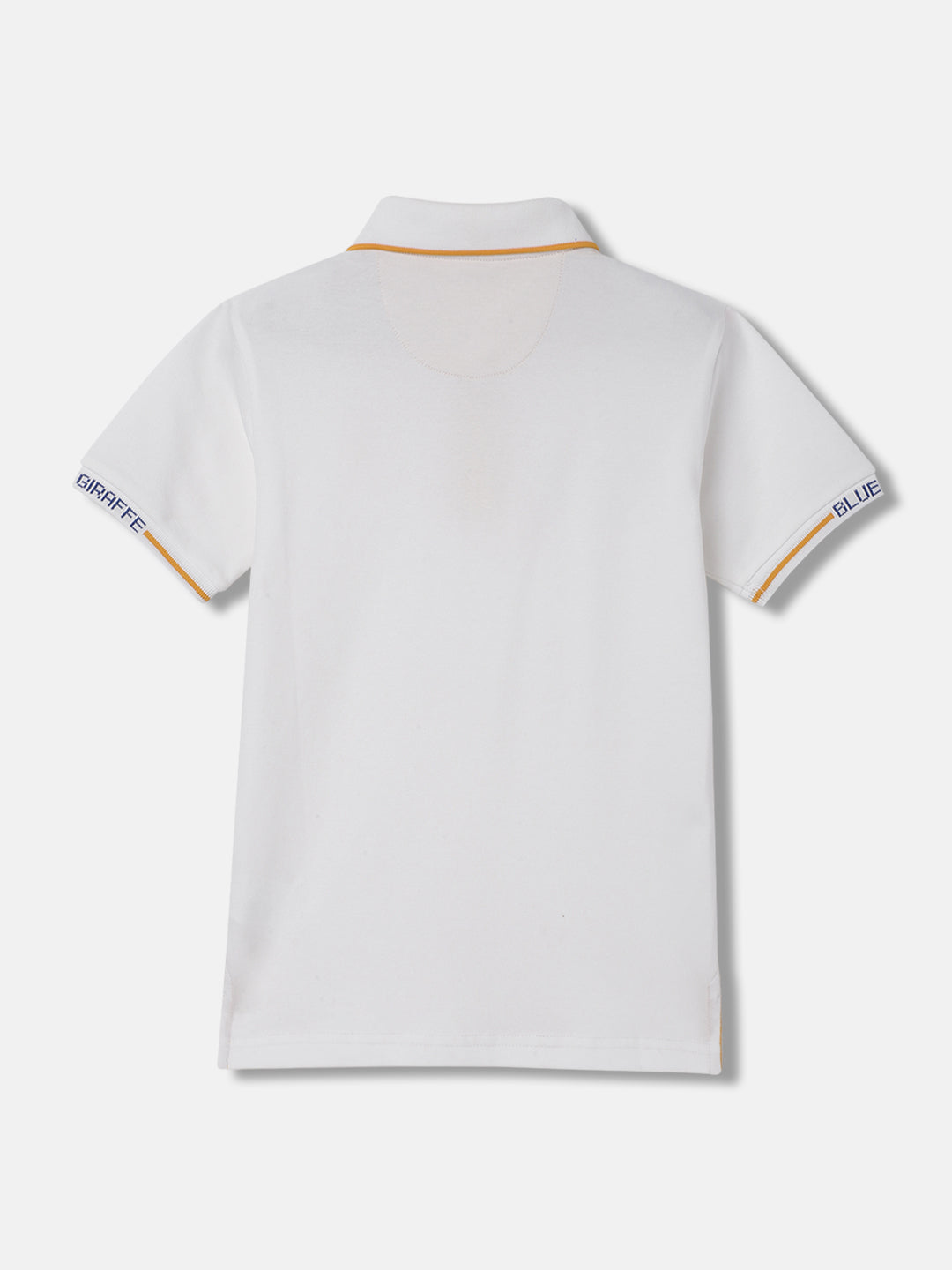 Blue Giraffe Boys White Solid Polo Collar Short Sleeves Tshirt