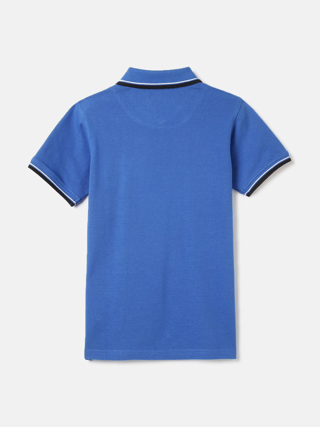 Blue Giraffe Boys Blue Solid Polo Collar Short Sleeves Tshirt