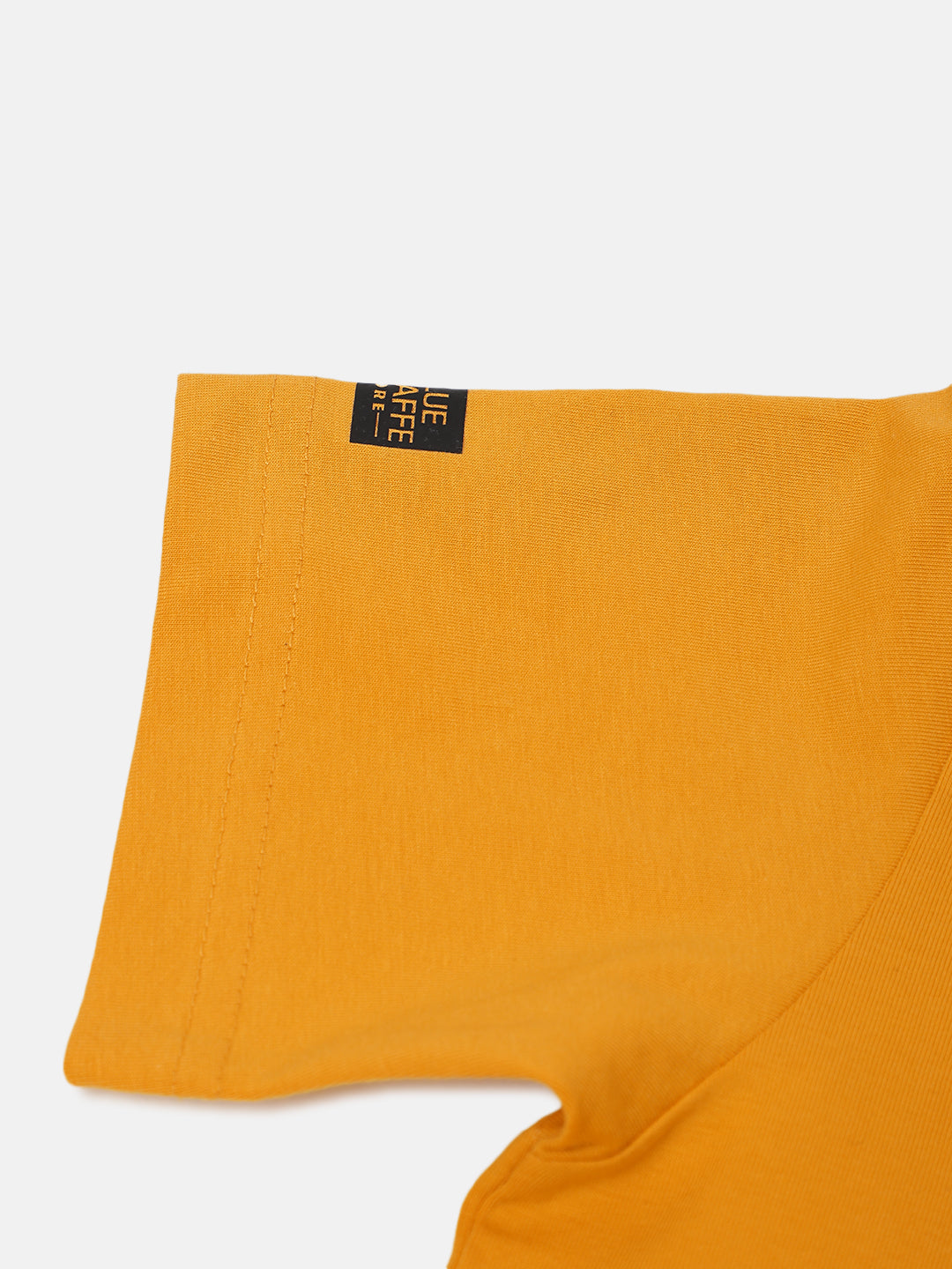 Blue Giraffe Boys Yellow Solid Round Neck Short Sleeve Tshirt