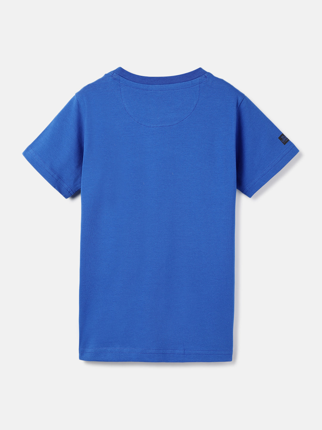 Blue Giraffe Boys Deep Blue Solid Round Neck Short Sleeve Tshirt