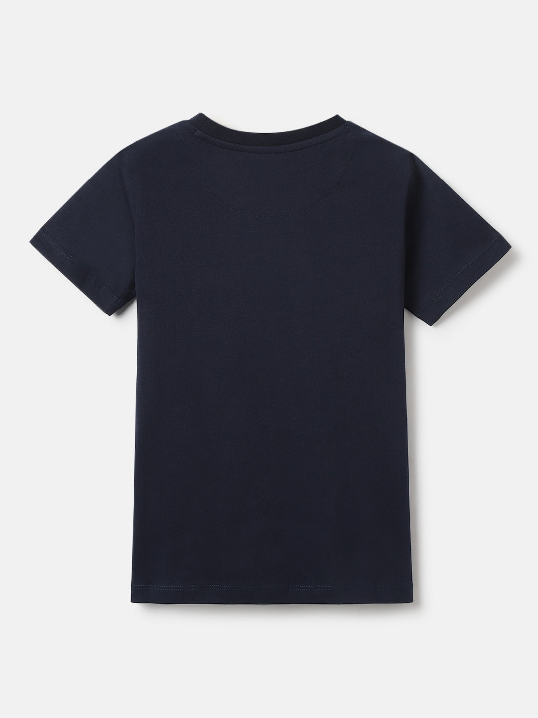 Blue Giraffe Boys Navy Blue Printed Round Neck Short Sleeves Tshirt