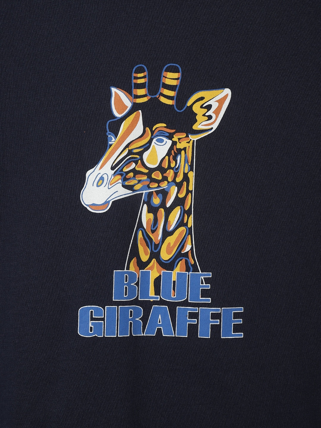 Blue Giraffe Boys Navy Blue Printed Round Neck Short Sleeves Tshirt