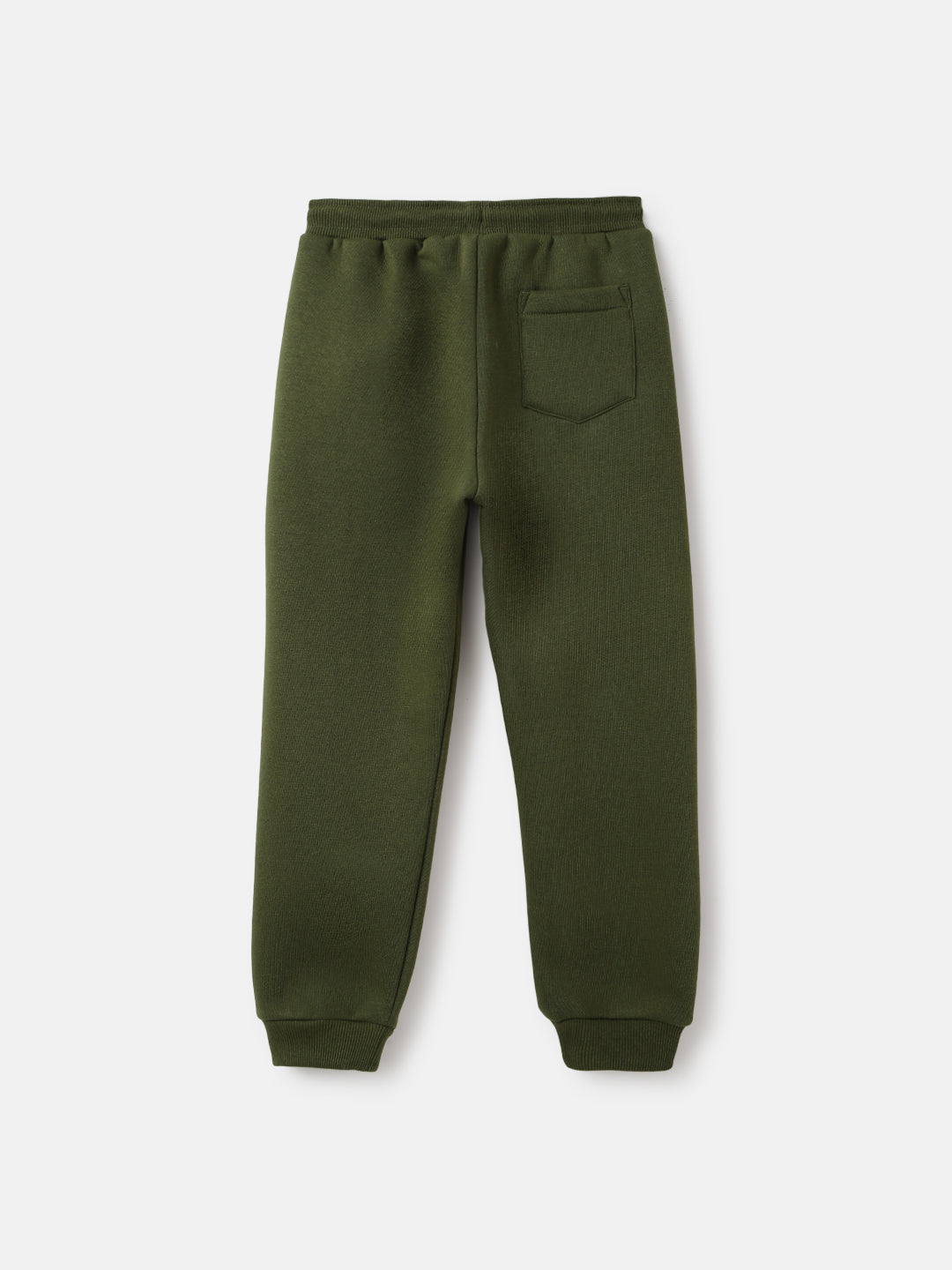 Blue Giraffe Boys Olive Solid Regular Fit Mid-Rise Jogger Style Track Pants