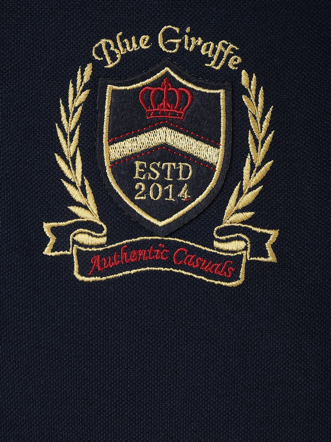 Blue Giraffe Boys Navy Blue Solid Polo Collar Short Sleeves Tshirt