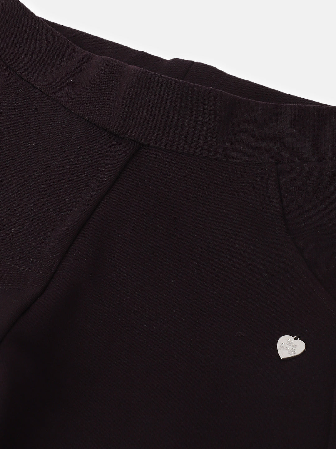 Blue Giraffe Girls Wine Solid Regular Fit Jegging