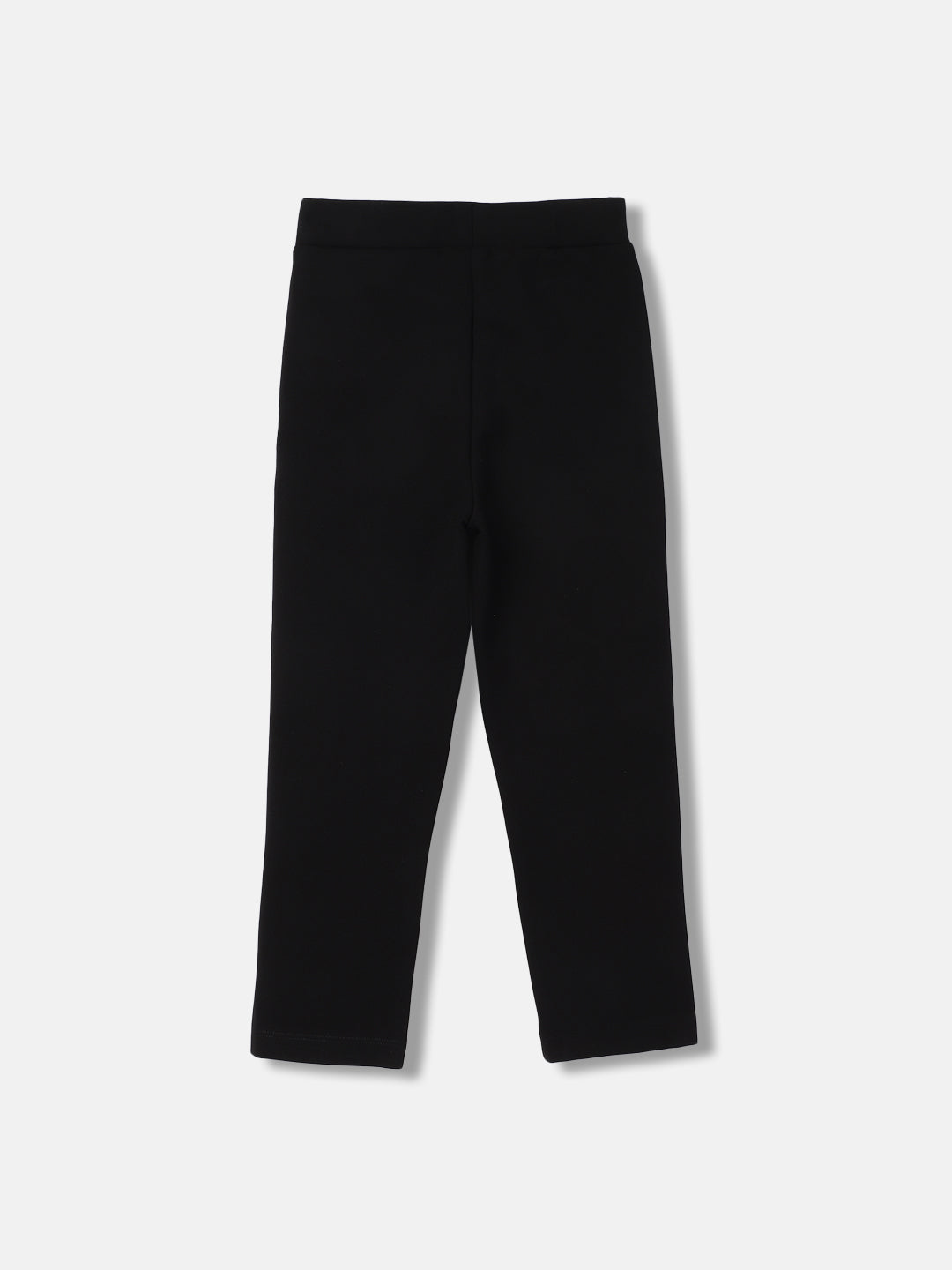 Blue Giraffe Girls Black Solid Slim Fit Jegging