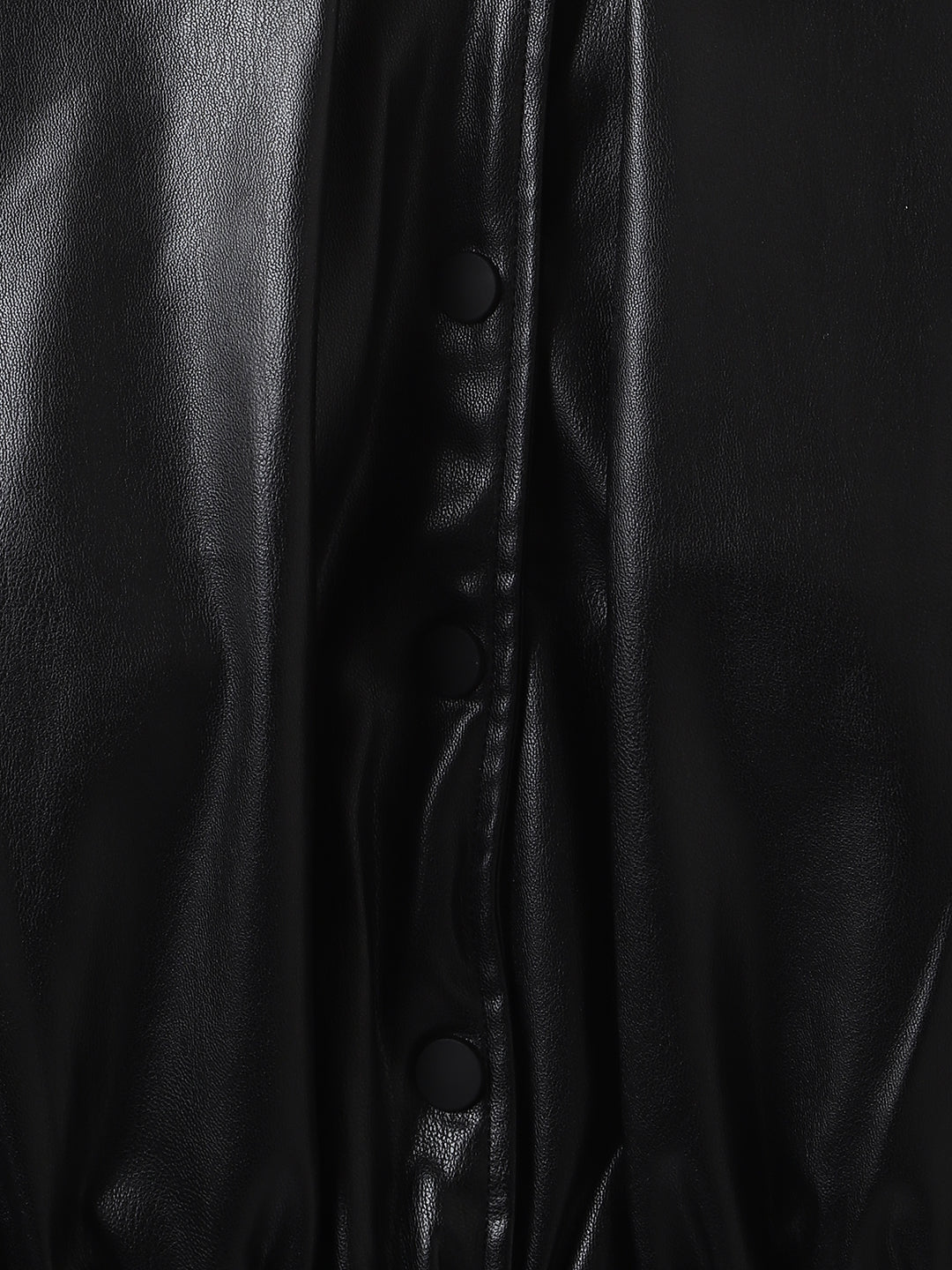 Blue Giraffe Girls Black Solid Spread Collar Full Sleeves Biker Jacket