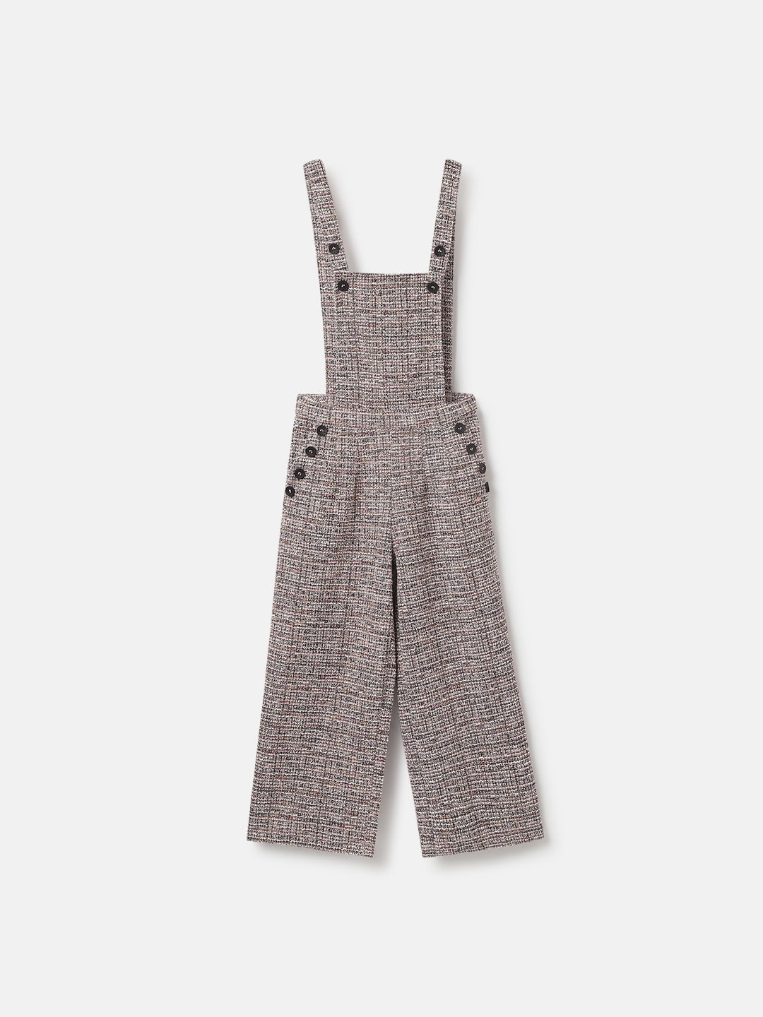 Blue Giraffe Girls Black Self Design Shoulder Straps Sleeveless Dungarees