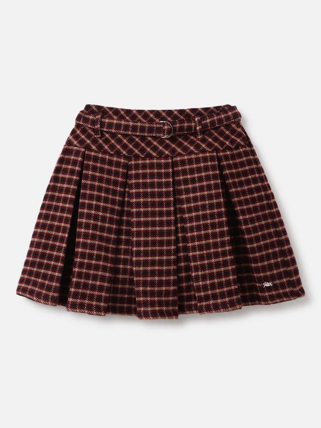 Shop Blue Giraffe Girls Red Checked Flare Fit Mid-Rise Pleated A-Line Skirt  Online