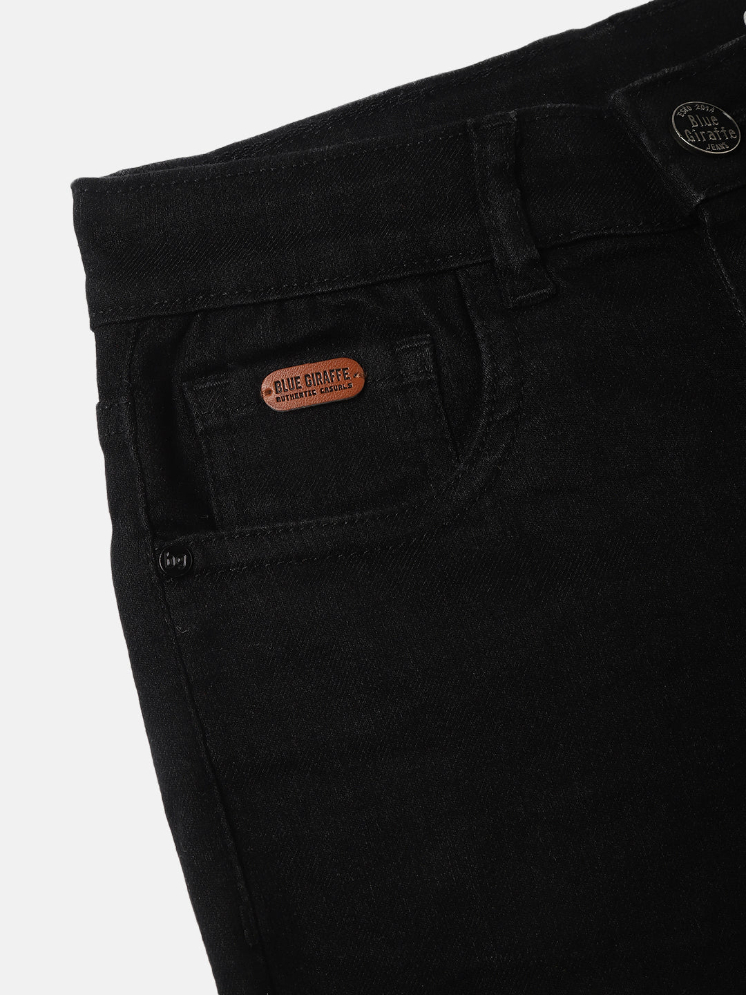 Blue Giraffe Boys Black Washed Slim Fit Jeans