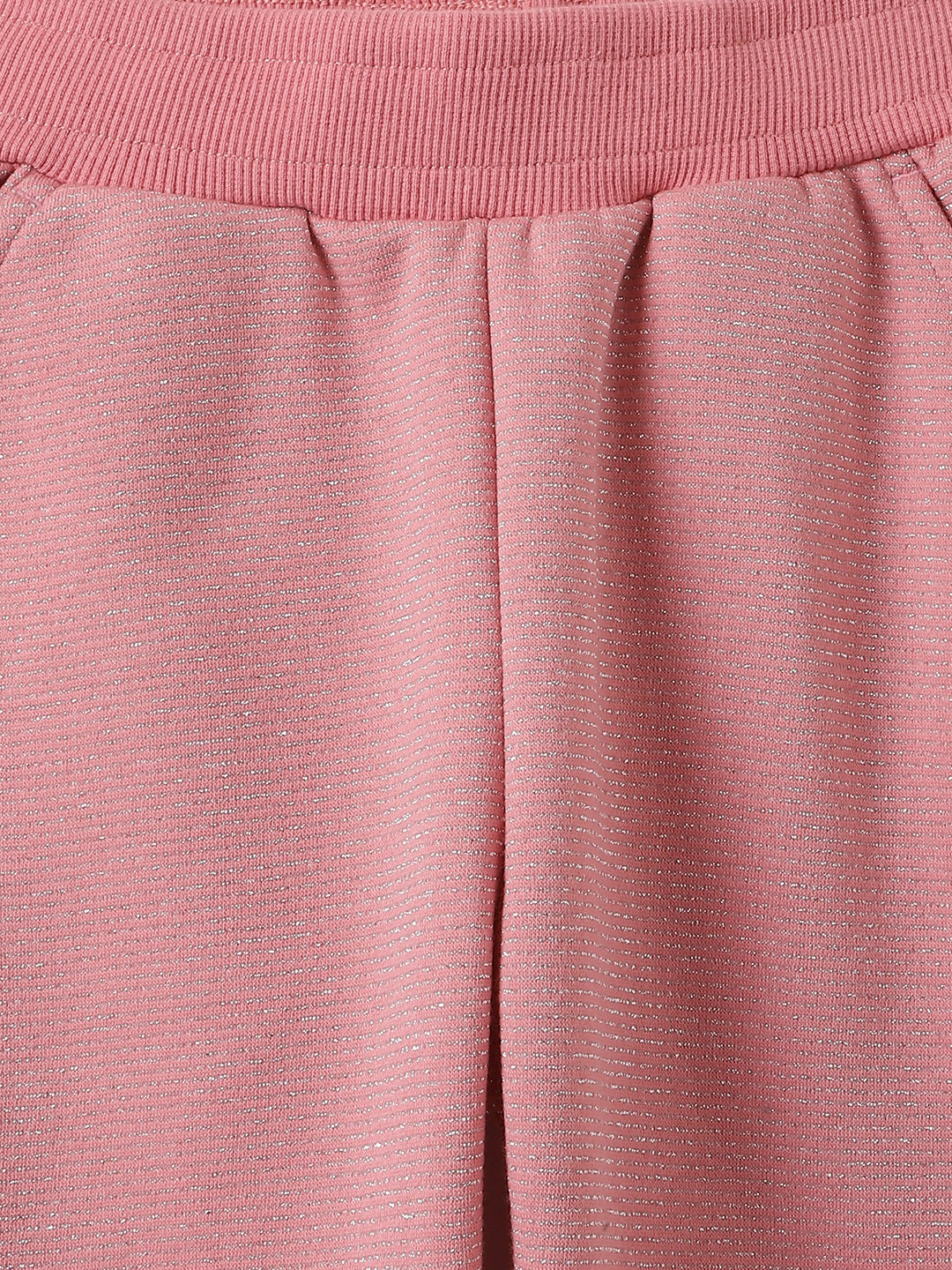 Elle Girls Pink Solid Straight Sweatpant