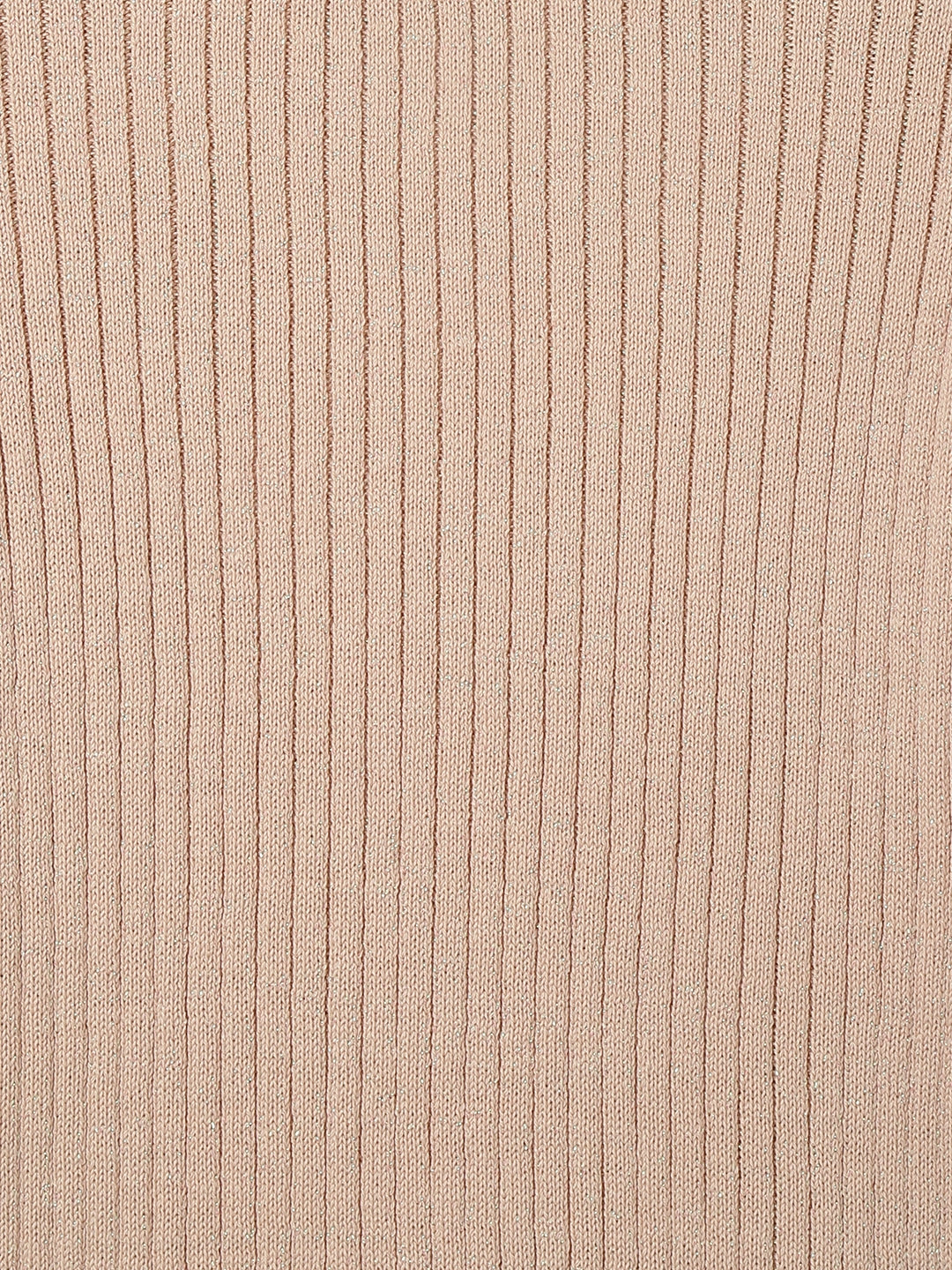 Elle Girls Beige Solid Turtle Neck Full Sleeves Pullover Style Sweater