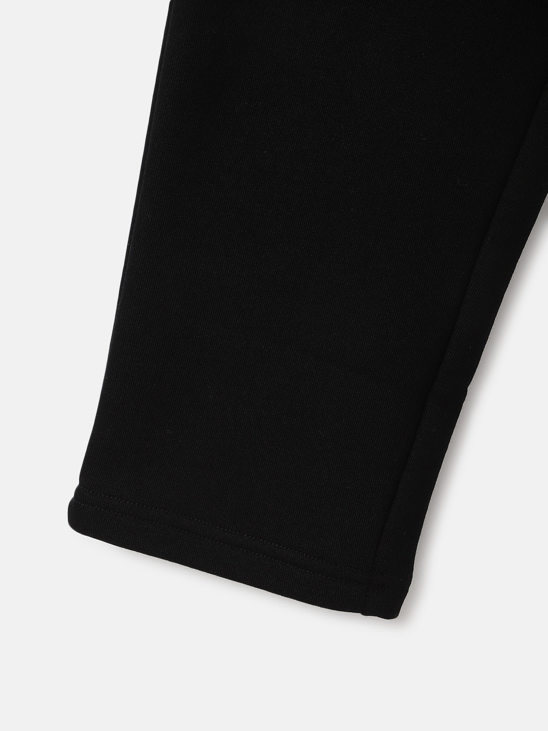 Elle Girls Black Solid Relaxed Fit Mid-Rise Track Pants