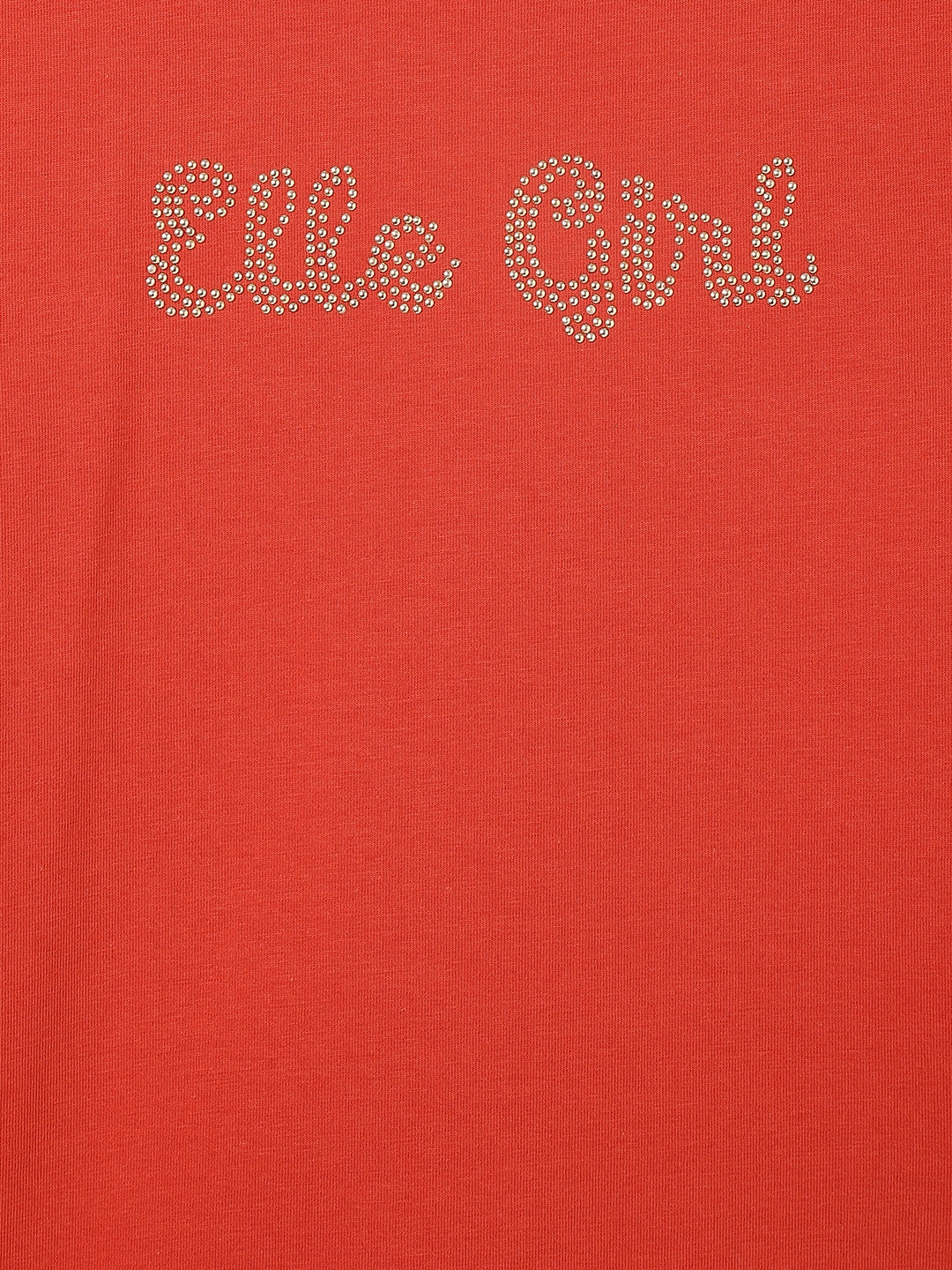 Elle Girls Red Solid Round Neck Full Sleeves Tshirt