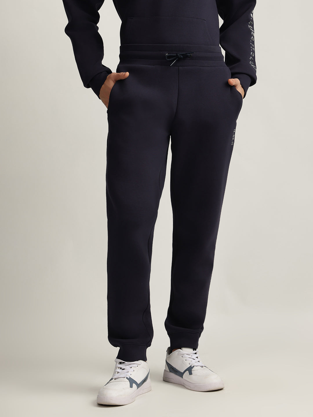 Iconic Men Navy Blue Solid Regular Fit Jogger Style Track Pants