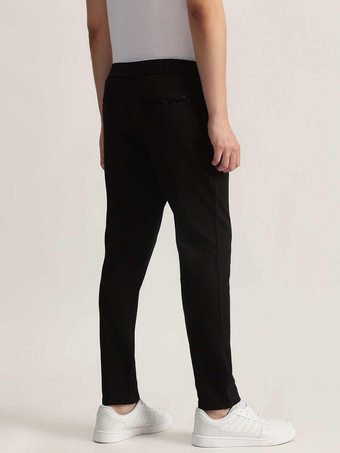 Iconic Men Black Solid Regular Fit Track Pants