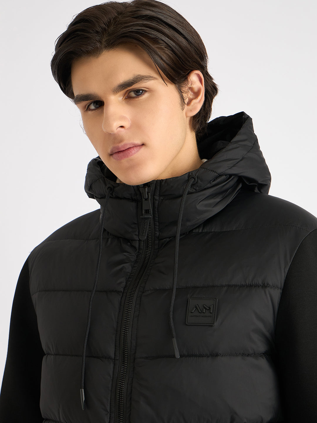 Antony Morato Men Black Solid Hooded Full Sleeves Puffer Jacket
