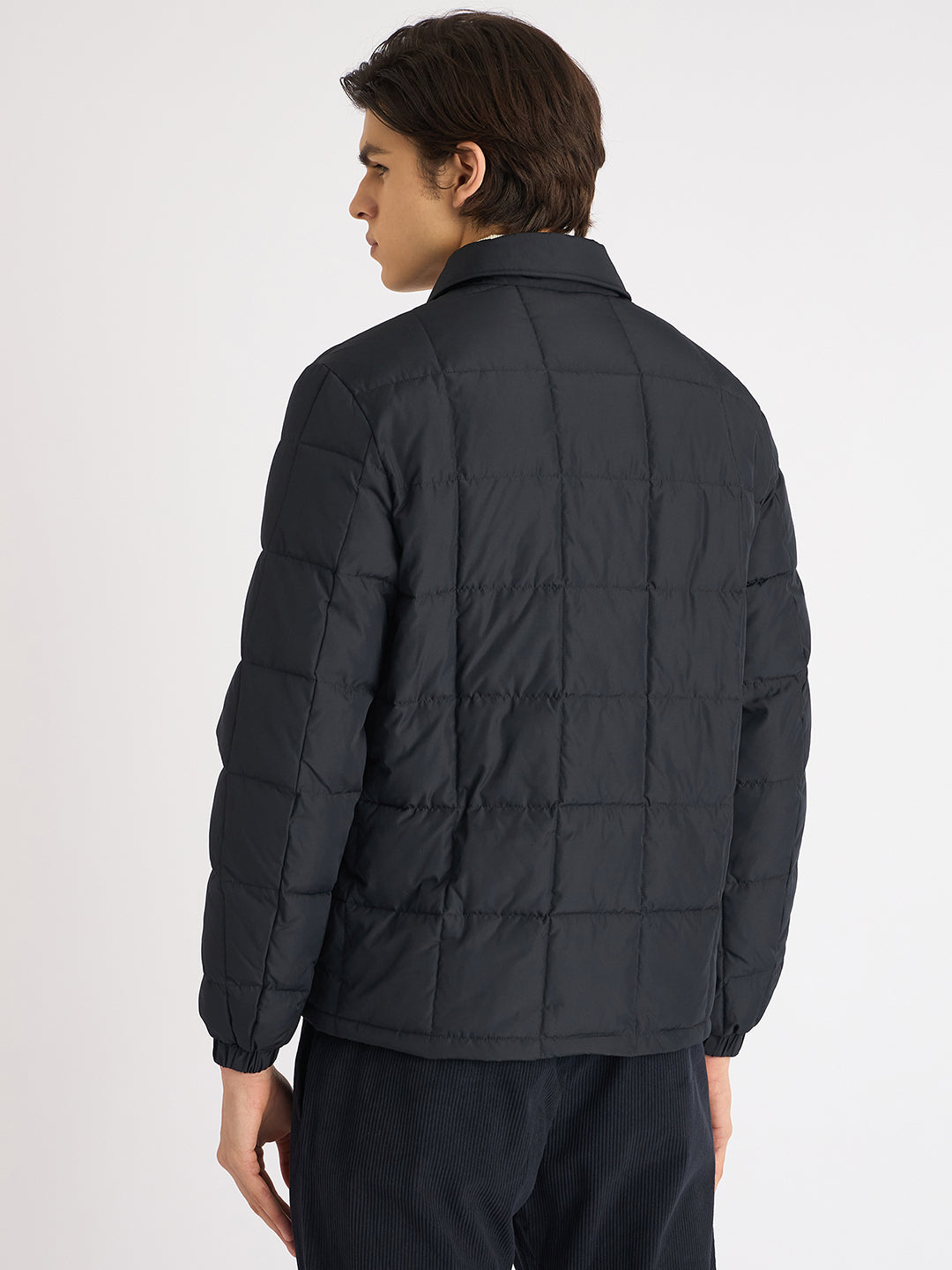 Antony Morato Men Blue Solid Spread Collar Full Sleeves Padded Jacket