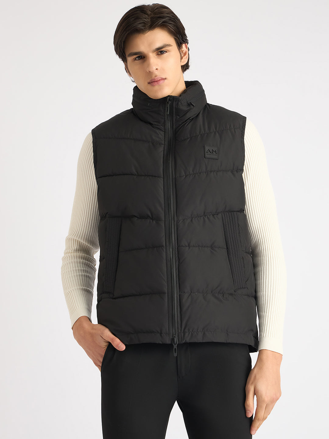 Penzance Sleeveless Long Padded Jacket In Black Shop Antony Morato