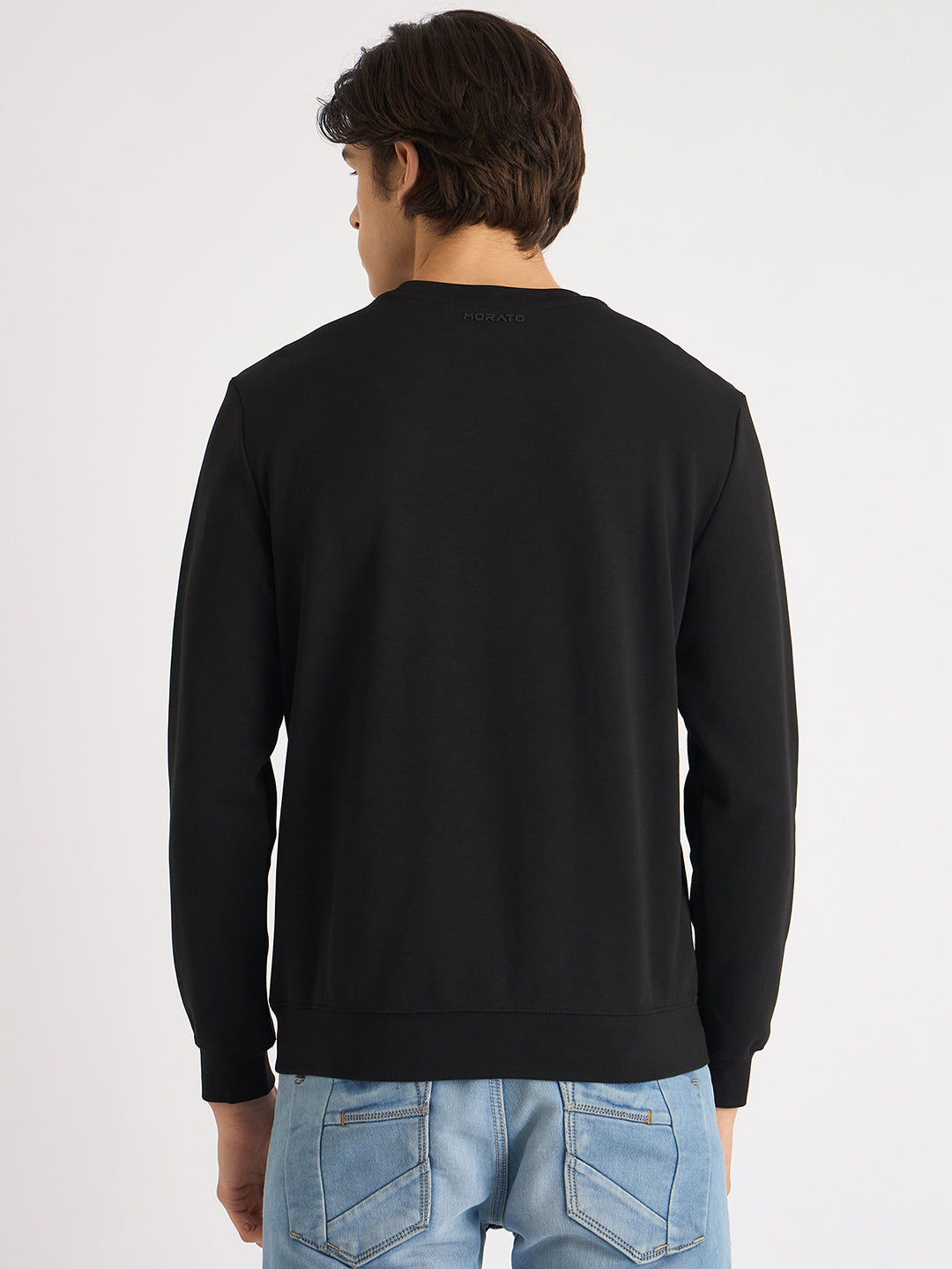 Antony Morato Men Black Printed Round Neck Full Sleeves Sweatshirt
