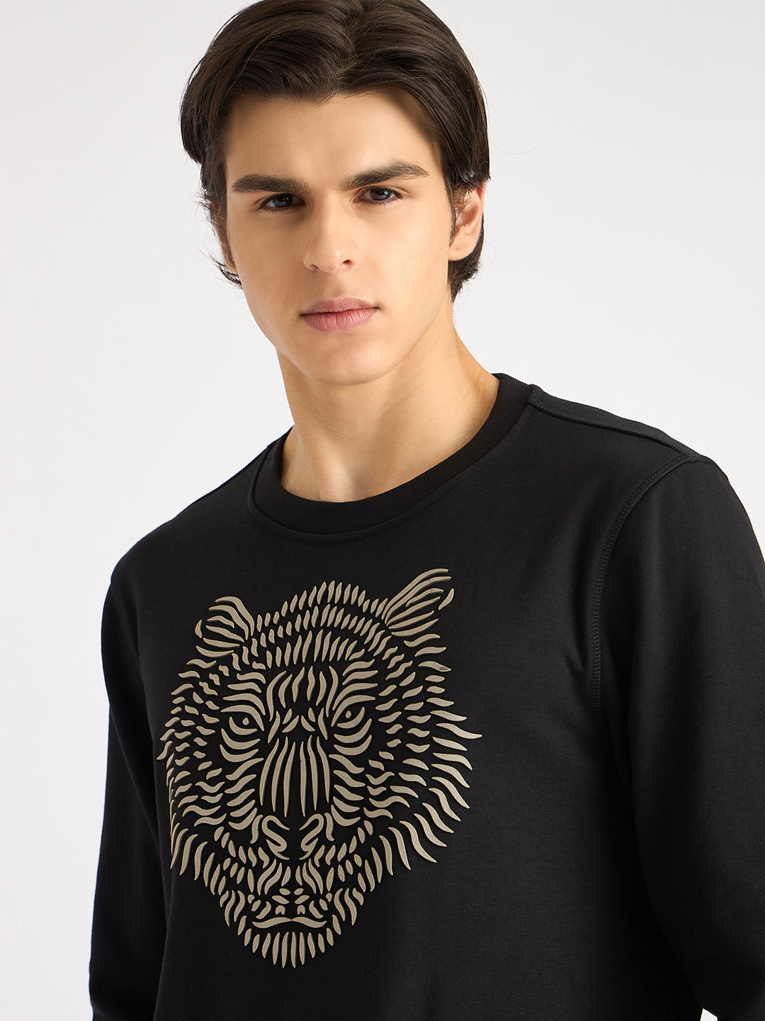 Antony Morato Men Black Printed Round Neck Full Sleeves Sweatshirt