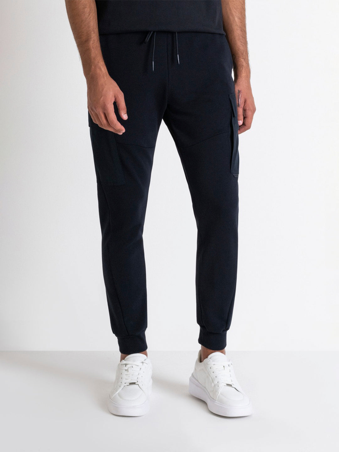 Antony Morato Men Blue Solid Regular Fit Mid-Rise Jogger Style Track Pants