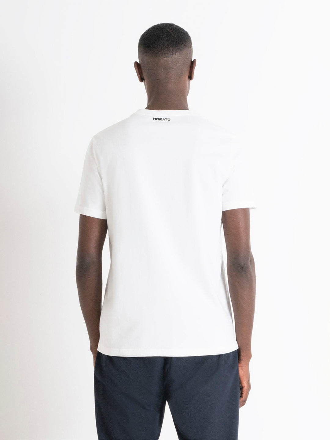 Antony Morato Men White Printed Round Neck Short Sleeves Tshirt