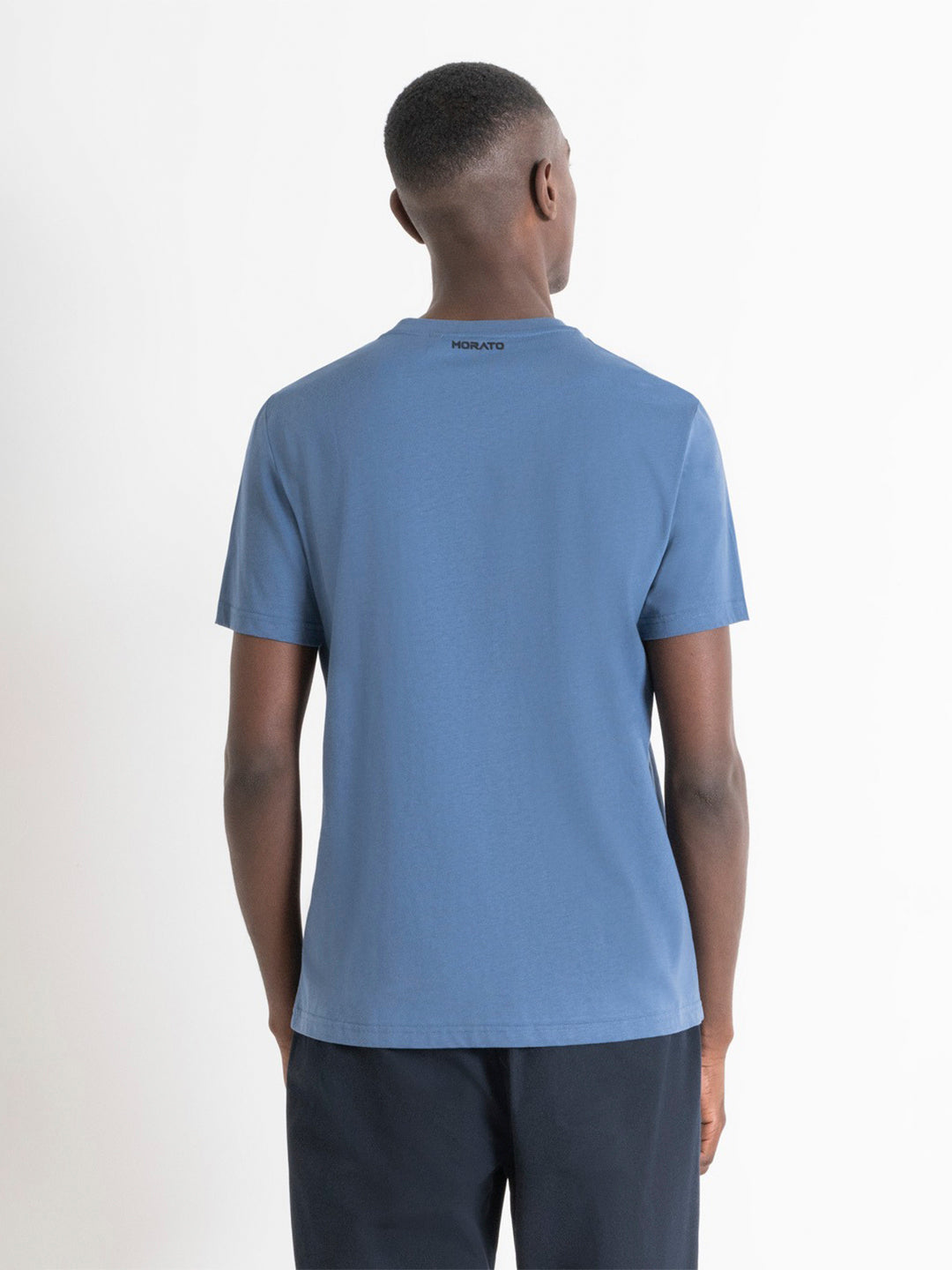 Antony Morato Men Blue Printed Round Neck Short Sleeves Tshirt