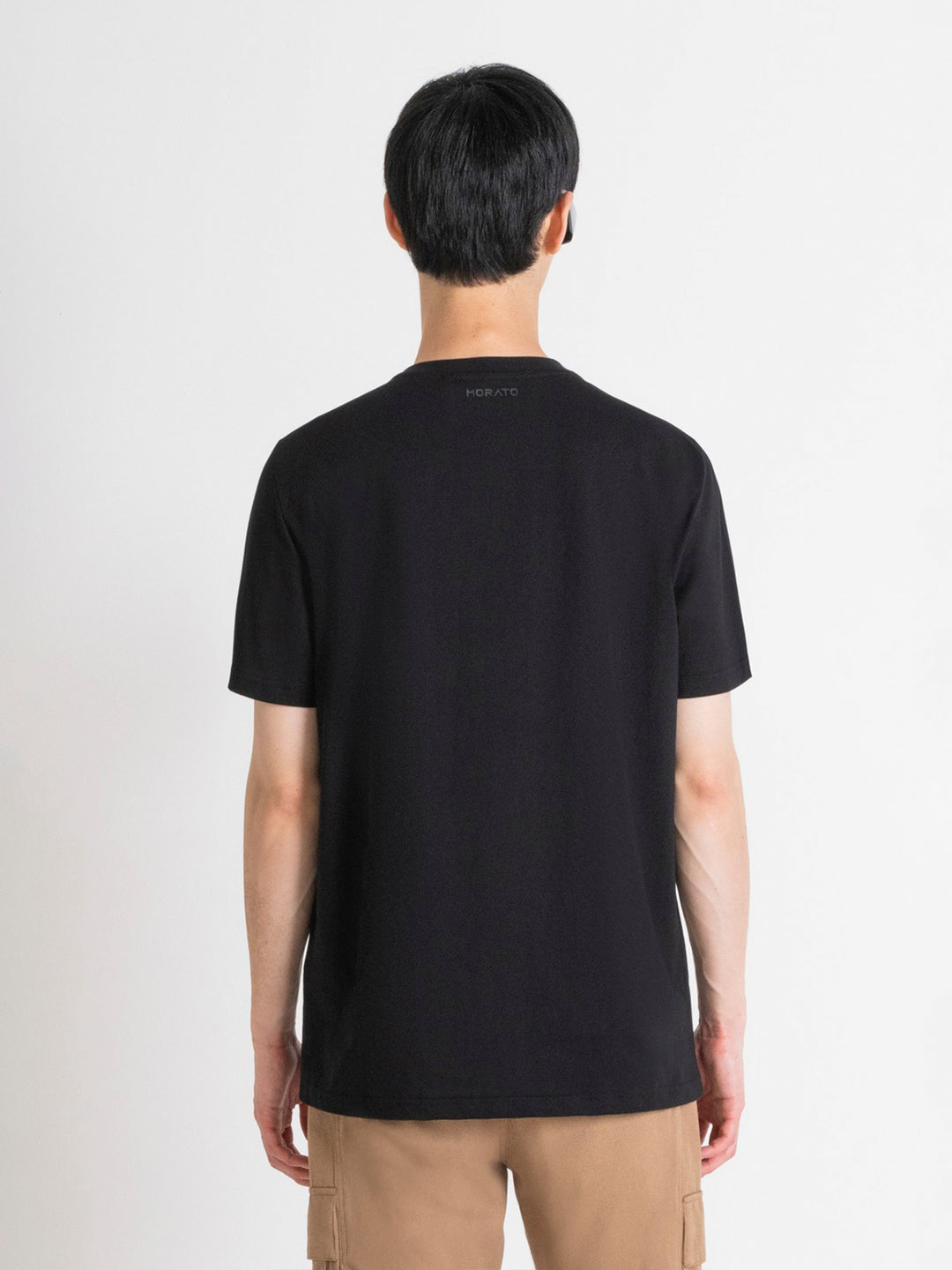 Antony Morato Men Black Printed Round Neck Short Sleeves Tshirt