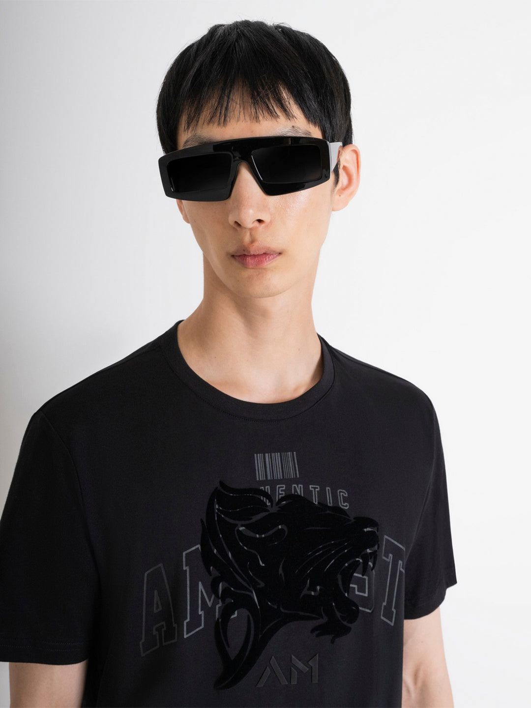 Antony Morato Men Black Printed Round Neck Short Sleeves Tshirt