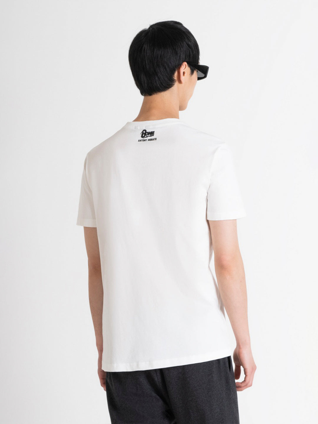 Antony Morato Men White Printed Round Neck Short Sleeves Tshirt