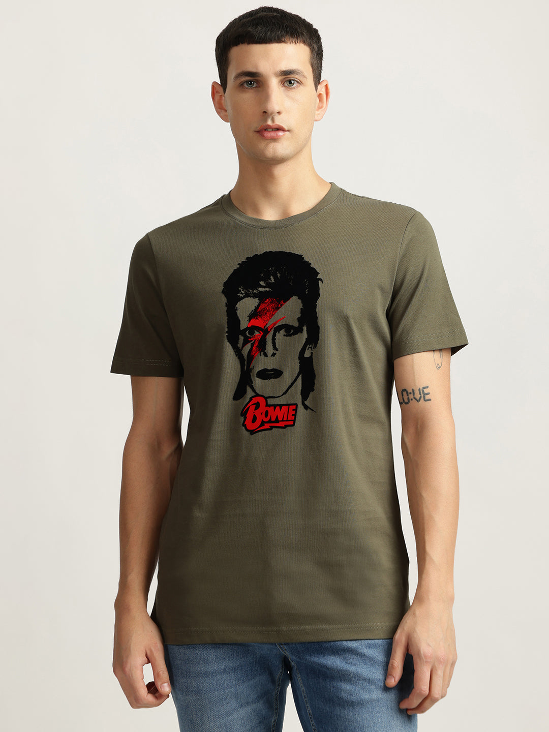 Antony Morato Men Green Printed Round Neck Short Sleeves Tshirt